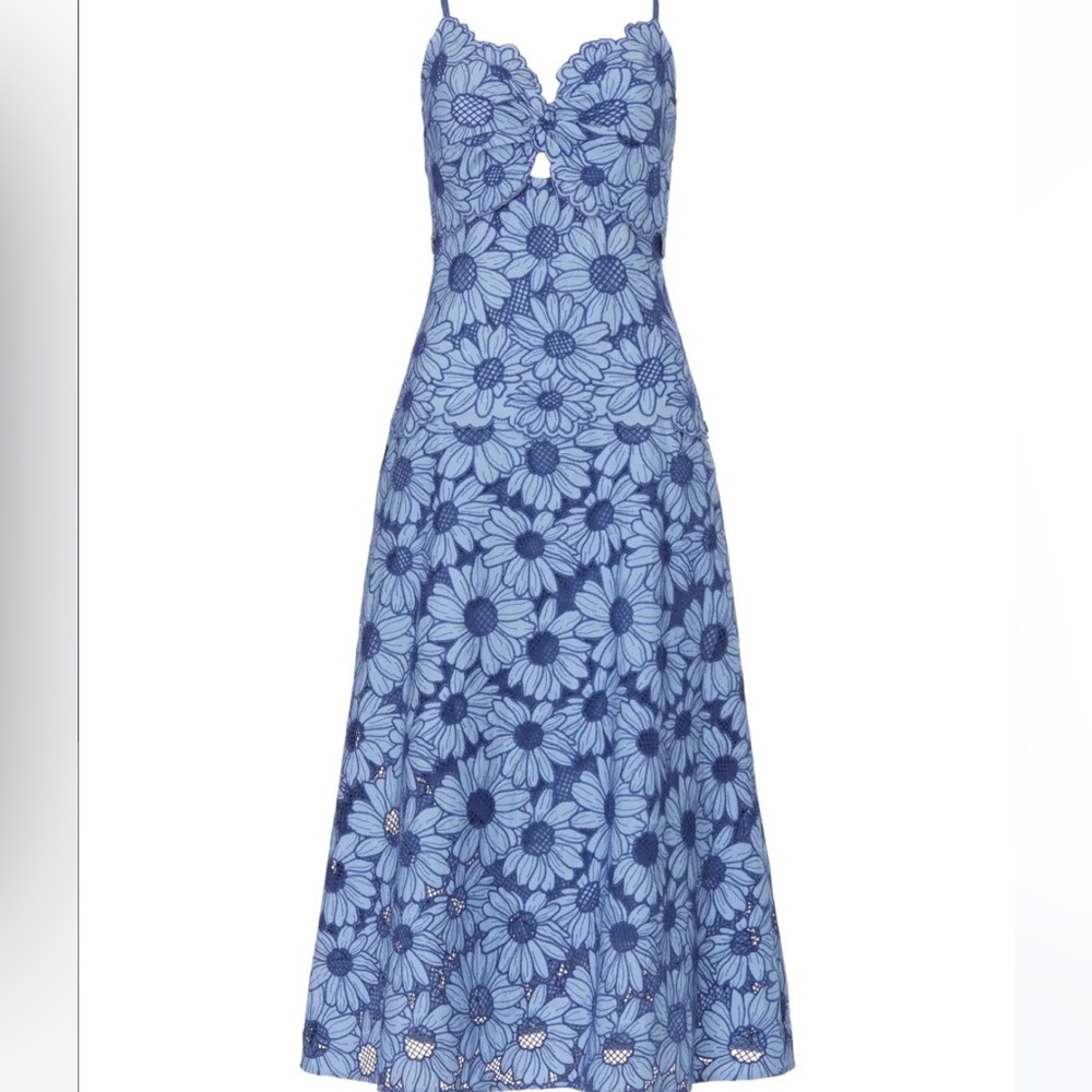 Sandro Blue Floral Midi Dress